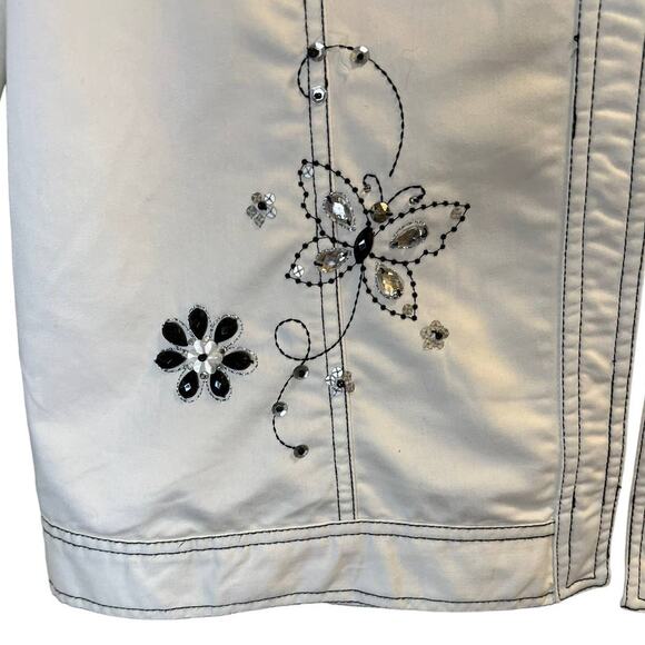 Alfred Dunner, White Open Front Jacket, Butterfly, 14 - Picture 7 of 11